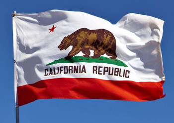 California Republic flag waving in the wind.